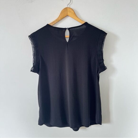 Mataphor‎ Black Cap Sleeve Round Neck Blouse - Picture 12 of 12